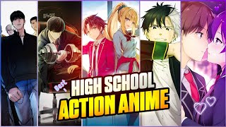 Best High School Action 💪🏻 Anime  Top 5 Hindi  highschoolanime [upl. by Yslek]