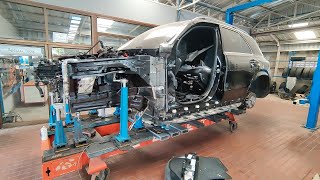 MercedesBenz GLE accident repair on Celette bench with Universal Fixture system Cameleon [upl. by Reitrac]