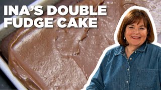 Ina Gartens Double Fudge Cake with Chocolate Buttercream  Barefoot Contessa  Food Network [upl. by Ettenuj]