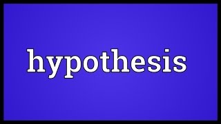 Hypothesis Meaning [upl. by Cathey]