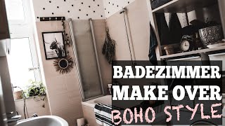 Kleines Badezimmer einrichten im Boho Style  Badezimmer Makeover  Julies Dresscode [upl. by Ayhtin539]