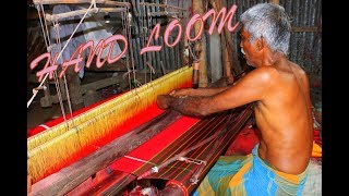 Pit Loom Weaving Process II Fabric Weaving in Hand Loom [upl. by Thurnau]