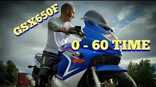 0 to 60 time on the gsx650f and contaminated brakes [upl. by Jillian]