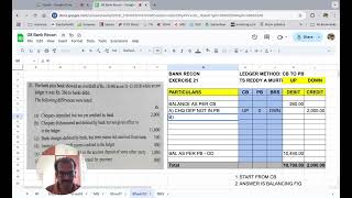 EXERCISE 21 BANK RECON TS REDDY accountancy bankreconciliation bcom [upl. by Eadith99]