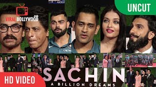 UNCUT  Sachin A Billion Dreams Grand Premiere  Shahrukh Aamir Ranveer Virat Dhoni Aishwarya [upl. by Fonz]