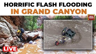 LIVE Grand Canyon Flood Updates Hikers Evacuated From Grand Canyon Flash Flood Recount Rescue [upl. by Artinahs]