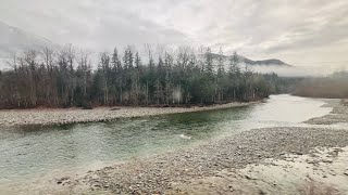 SKYKOMISH Washington Amtrak’s EMPIRE BUILDER STEVENS Pass BNSF RAILWAY SCENIC Subdivision [upl. by Elacsap282]