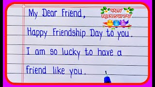 Friendship Day Card Writing  Happy Friendship Day 2024 writing  Friendship Day Message [upl. by Wernda]