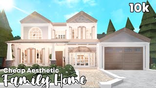 Roblox  Bloxburg 10k Cheap Aesthetic Family Mansion FULL BUILD [upl. by Bernete]