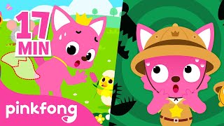 Find Pinkfongs Tail  More  Animal Songs Compilation by Pinkfong Ninimo  Pinkfong for Kids [upl. by Maison411]