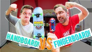 Fingerboard VS Handboard GAME OF SKATE  Andy Schrock Vs Casey Bechler [upl. by Josi]