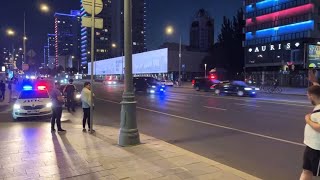 Putin’s Motorcade Driving to Kremlin through New Arbat Street in Moscow Russia 25th of June 2022 [upl. by Darreg]