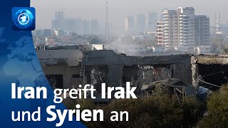 Iran greift Ziele in Irak und Syrien mit Raketen an [upl. by Ecidna189]