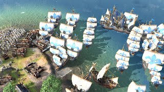 MASSIVE NAVAL BATTLE  Age of Empires 4 Gameplay [upl. by Getraer900]