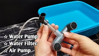 How to make aerator airlift filter for mini fish tank at home  Aerator airlift filter DIY [upl. by Enelrahc]