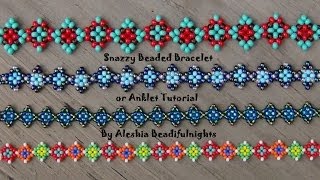 Snazzy Beaded Bracelet or Anklet Tutorial [upl. by Ynnek]