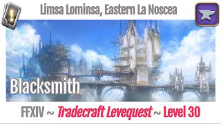 FFXIV Blacksmith Leves Level 30  Limsa Lominsa Eastern La Noscea  A Realm Reborn [upl. by Ajed]