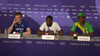 Rai Benjamin Wins Paris Olympics 400m Hurdles Gold Press Conference [upl. by Ettelra645]