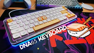 DNA65 KEYBOARD w GATERON YELLOW LUBEDFILMED vs STOCK [upl. by Ahtelra180]