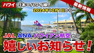 【ハワイ】2024年12月から！JAL、ANA、ハワイアン航空の日本ハワイ線燃油サーチャージが発表！そしてただいま！【ハワイ最新情報】【ハワイの今】 [upl. by Nirb]