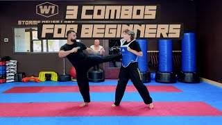 Kick Combos Every Beginner Should Know  Taekwondo Sparring Tips [upl. by Ecydnarb]