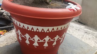 DIY Tulsi Pot Painting for Your Garden Creative Pot Decor Ideasstepbystep Tutorial for Beginners [upl. by Iccir517]