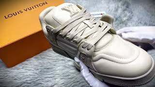 2024 Christmas Gift Real VS Fake Louis Vuitton Trainer Sneakers unboxing checking [upl. by Cathrin]