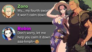 Zoro and Robins Secret Night at the Hotel  One Piece Discord Text Story Parody [upl. by Attenad354]