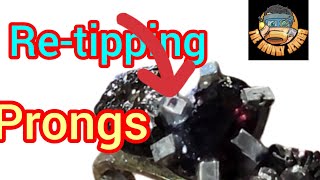 retipping Claws jewelry jewelrytutorial jewelleryrepair newprongs retippingclaws [upl. by Ornas458]