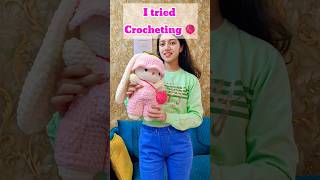 I TRIED CROCHETING FOR THE FIRST TIME🧶😳 shorts youtubeshorts [upl. by Raouf]