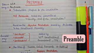 Preamble  Handwritten Notes  Lec5  Indian Polity  An Aspirant [upl. by Bengt145]