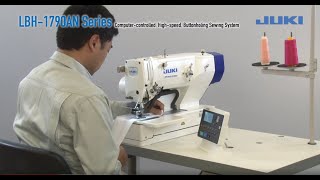 JUKI LBH 1790AN Series Computercontrolled Highspeed Buttonholing Sewing System [upl. by Aisiram260]