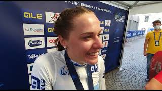 Campionati Europei Ciclismo Trento Silvia Zanardi dopo la vittoria [upl. by Amri608]