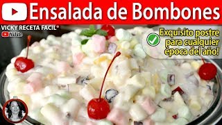 Cómo hacer ENSALADA DE BOMBONES  VickyRecetaFacil [upl. by Licec169]