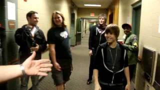 Justin Bieber Adam Lambert and BLG Handshake KDWB Jingle Ball 2009 [upl. by Maribelle610]