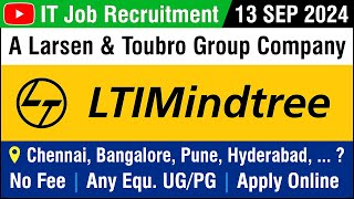 IT JOB  LNT  LTI Mindtree  Recruitment 13 SEP 2024  வேலை வாய்ப்பு  Any Degree  in Tamil [upl. by Yelmene]