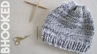 How to Knit a Hat for Complete Beginners [upl. by Ahsim]