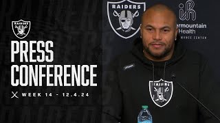 Coach Pierce Presser  12424  Raiders  NFL [upl. by Nahbois]