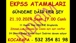 EKPSS atamalar ile ilgili her şeyi canlı yayında paylaşıyoruz 21 Ekim Saat 1700 CAnlı yayındayız [upl. by Phelips967]