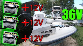 Installing 36V battery system for trolling motor 36 Volt Battery [upl. by Akinnor]