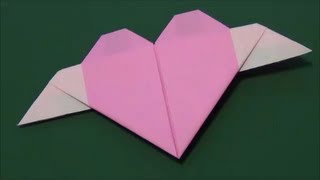 Origami quotWings Heartquot簡単折り紙「羽つきハート」 [upl. by Laure]