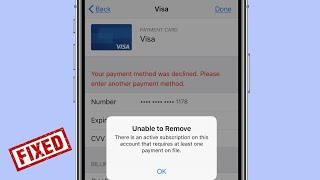 Unable to Remove Payment Method There is an Active Subscription error on iPhone [upl. by Inga]