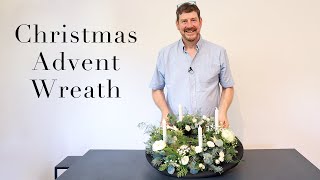 How To Make A Fresh Floral Christmas Advent Wreath [upl. by Oinotna]