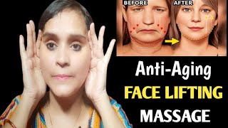 5 Min🔥AntiAging Face Lifting Massage।NonSurgical FaceLift । Defined Jawlines amp Lift Cheekbones । [upl. by Saimerej300]