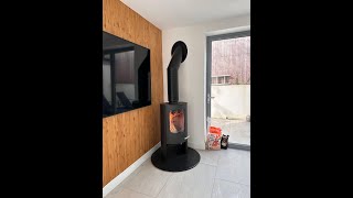 Termatech TT20 Streamlie R Wood Burning Stove Insulated Flue System Installation [upl. by Eicnan]