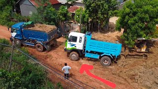 The Best Scene Bulldozer Rescue Dumper from Deep Stuck Wheel in Mud 05 September 2024 [upl. by Nilauqcaj]