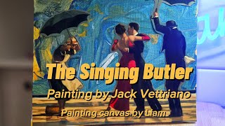 Toddler painting canvas to The Singing Butler by Jack Vettriano [upl. by Ikcin]