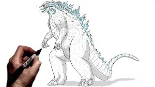 How To Draw Godzilla Full Body  Step By Step  Monsterverse [upl. by Rumpf]