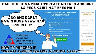 Paano maproceed ang PEOS Account  Hindi makapag proceed sa peos o dmw website kahit may ereg number [upl. by Piefer]