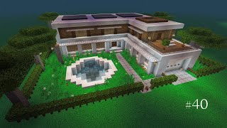 Minecraft build a large villa with a parking lot and a fountain 😎40 [upl. by Juan]